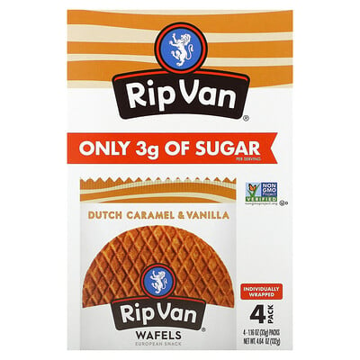 

Rip Van Wafels Dutch Caramel & Vanilla 4 Pack 1.16 oz (33 g) Each