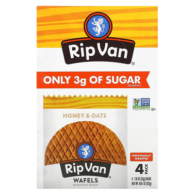 

Rip Van Wafels Honey & Oat 4 Pack 1.16 oz (33 g) Each