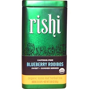 Риши Ти, Organic Loose Leaf Herbal Tea, Blueberry Rooibos, Caffeine-Free, 3.00 oz (85 g) отзывы покупателей