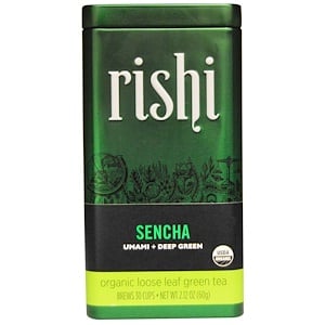 Отзывы о Риши Ти, Organic Loose Leaf Green Tea, Sencha, 2.12 oz (60 g)