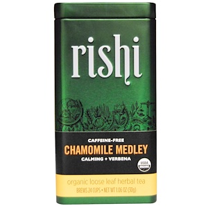 Отзывы о Риши Ти, Organic Loose Leaf Herbal Tea, Chamomile Medley, Caffeine Free, 1.06 oz (30 g)