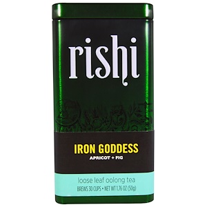 Отзывы о Риши Ти, Iron Goddess, Loose Leaf Oolong Tea, Apricot + Fig, 1.76 oz (50 g)