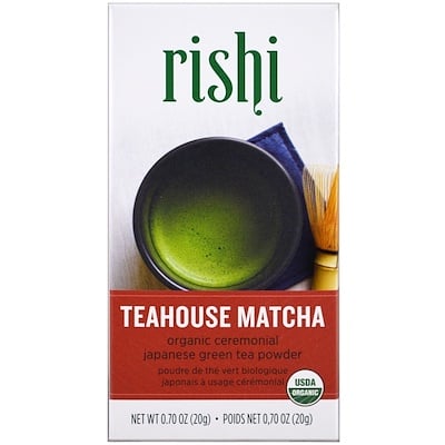 Rishi Tea Teahouse Matcha, церемониальный порошок японского органического зеленого чая, 20 г (0,70 унции)