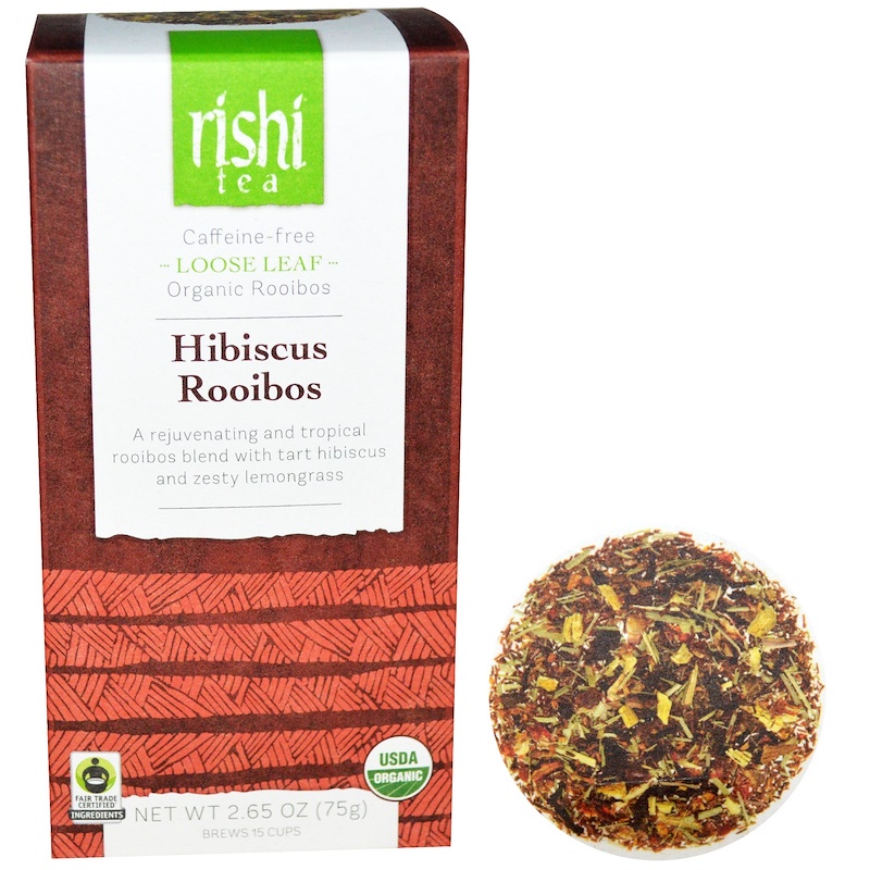 Rishi Tea, Organic Rooibos, Caffeine Free, Hibiscus Rooibos, 2.65 oz