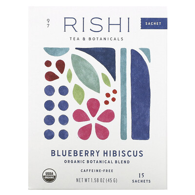 

Rishi Tea Organic Botanical Blend Blueberry Hibiscus Caffeine-Free 15 Sachets 1.58 oz (45 g)