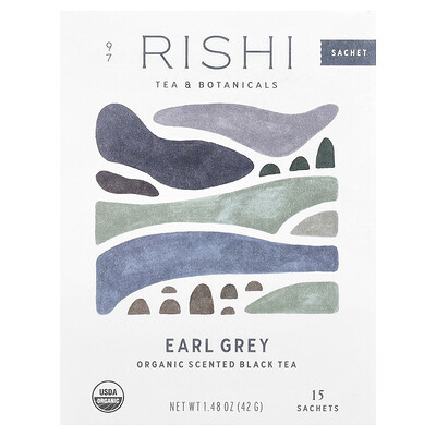 Rishi Tea  Organic Scented Black Tea  Earl Grey  15 Sachets  1.48 oz (42 g)