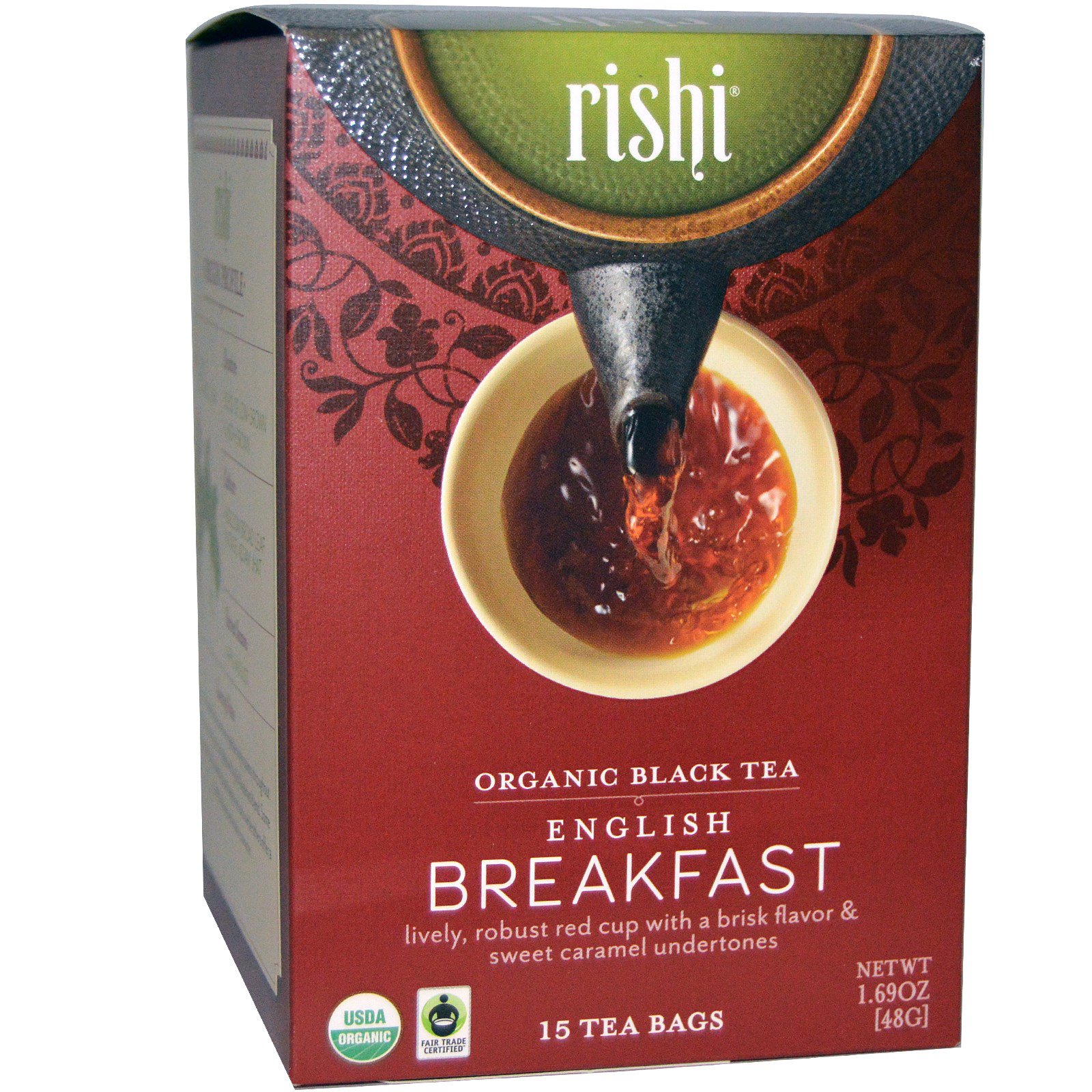 Rishi Tea Organic Black Tea English Breakfast 15 Tea Bags 1 69 Oz 