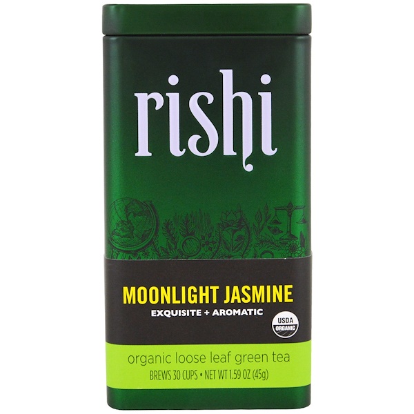 Rishi Tea, Moonlight Jasmine, Organic Loose Leaf Green Tea, 1.59 oz (45