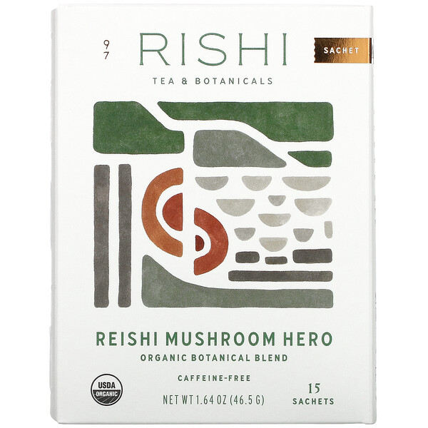 Rishi Tea‏, Organic Botanical Blend, Reishi Mushroom Hero, 15 Sachets, 1.64 oz (46.5 g)