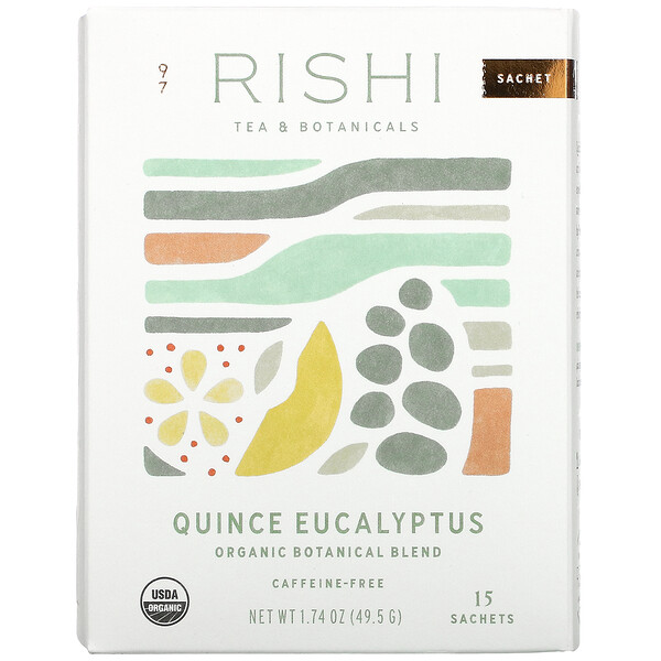 Rishi Tea‏, Organic Botanical Blend, Quince Eucalyptus, Caffeine-Free, 15 Sachets, 1.74 oz ( 49.5 g)