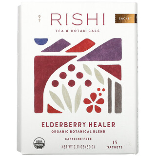Rishi Tea, Elderberry Healer, Caffeine-Free, 15 Sachets, 2.11 oz (60 g)
