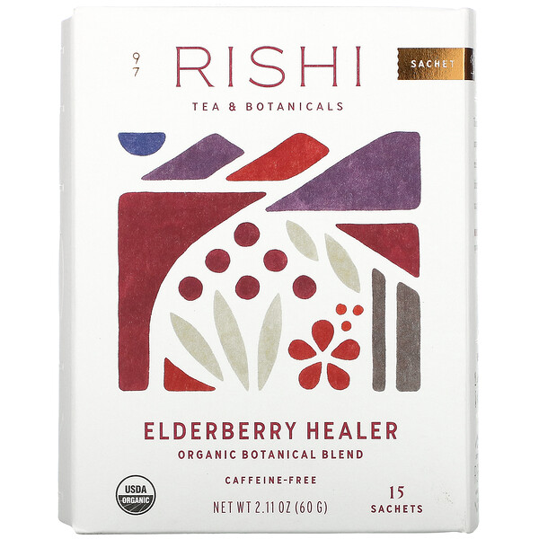 Rishi Tea‏, Elderberry Healer, Caffeine-Free, 15 Sachets, 2.11 oz (60 g)