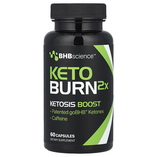 Real Ketones, BHBscience™, Keto Burn2X, 60 cápsulas