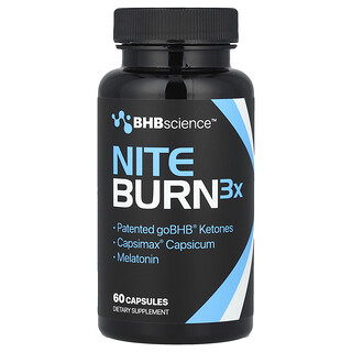 Real Ketones, BHB Science™，Nite Burn 3X，60 粒膠囊