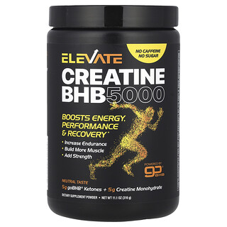 Real Ketones, Elevate, creatina BHB 5000, neutra, 316 g