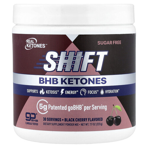 Real Ketones Shift, BHB Ketones Powder Mix, Black Cherry, 7.9 oz (223 g)