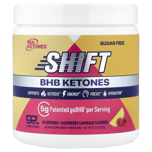 Real Ketones Shift, BHB Ketones Powder Mix, Raspberry Lemonade, 8.3 oz (237 g)