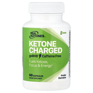 Real Ketones, Ketone Charged, goBHB®, Sem Cafeína, 60 Cápsulas