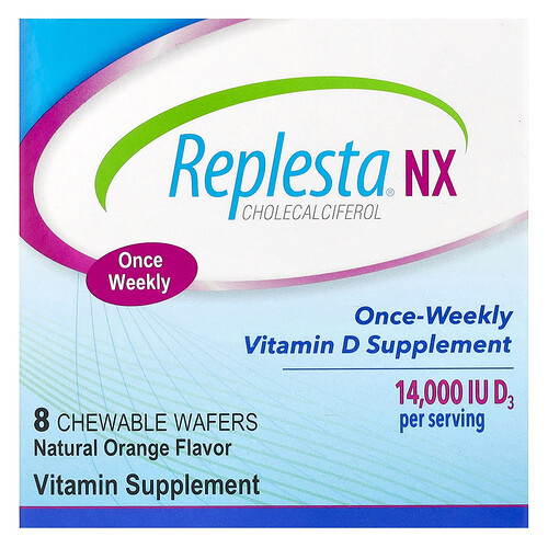 Replesta NX Cholecalciferol, Once-Weekly Vitamin D, Natural Orange, 14,000 IU, 8 Chewable Wafers