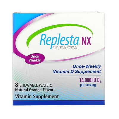 Replesta NX Cholecalciferol, Once-Weekly Vitamin D, Natural Orange, 14,000 IU, 8 Chewable Wafers