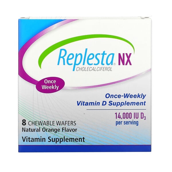 Replesta‏, NX Cholecalciferol, Once-Weekly Vitamin D, Natural Orange, 14,000 IU, 8 Chewable Wafers 