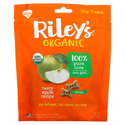 Riley’s Organics лакомства для собак маленькая косточка рецепт с яблоком 142 г (5 унций)