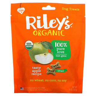 Riley’s Organics, Petiscos para Cães, Osso Pequeno, Receita de Maçã, 5 oz (142 g)