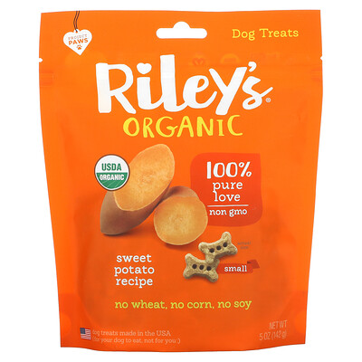 Riley’s Organics лакомства для собак маленькая косточка рецепт с бататом 142 г (5 унций)
