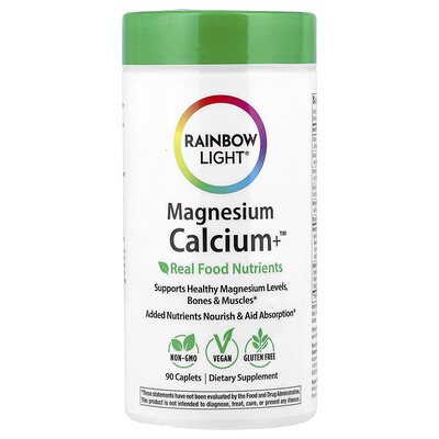 Photos - Vitamins & Minerals Rainbow Light, Magnesium Calcium+™, 90 Caplets RLT-10101 