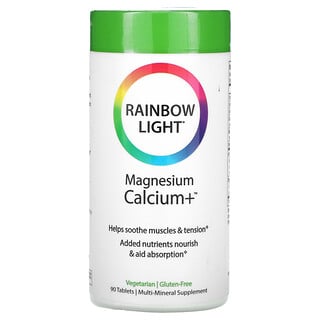 Rainbow Light, 마그네슘 칼슘+, 90정