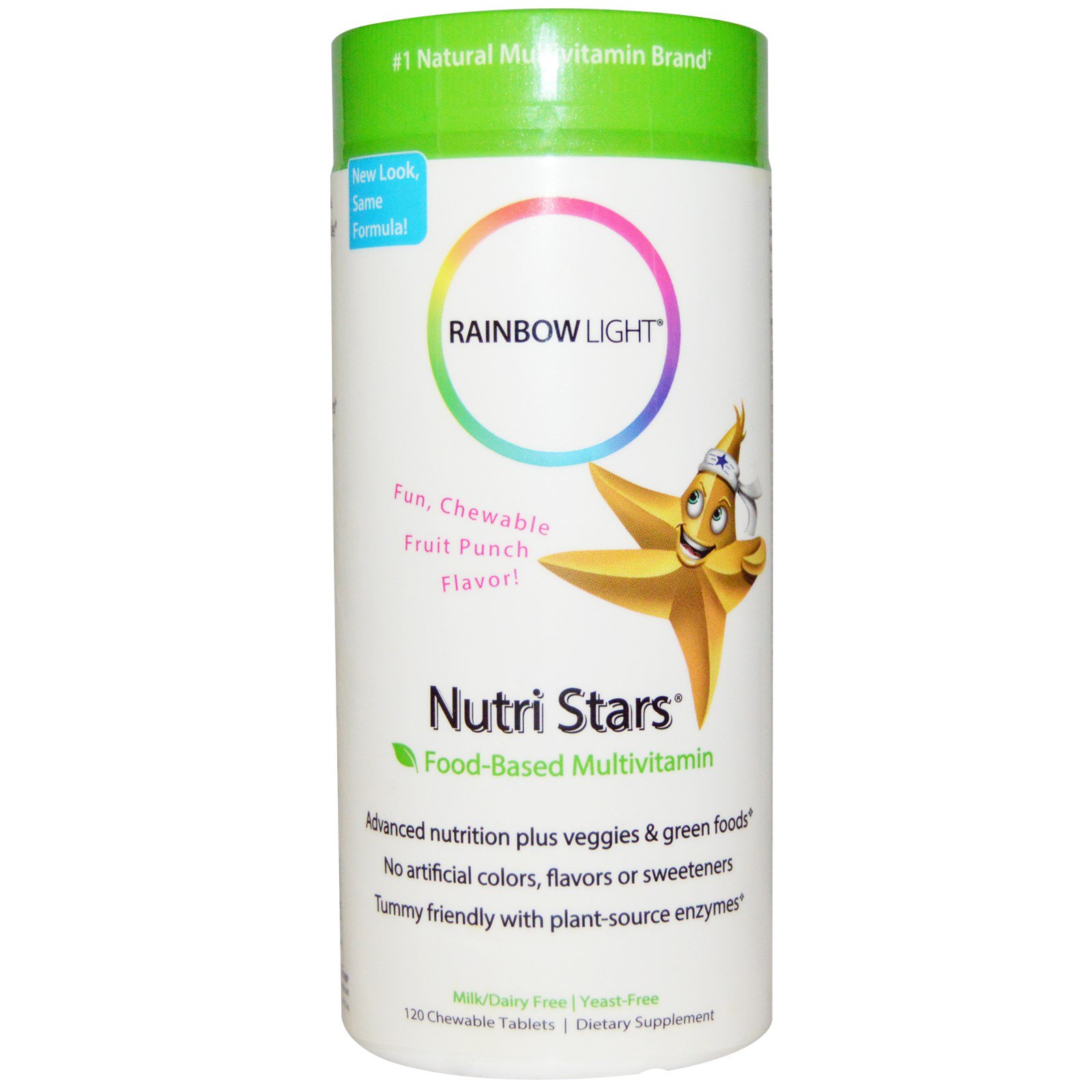 Rainbow Light, Nutri Stars, жевательные мультивитамины, фруктовый вкус, 120 жевательных таблеток