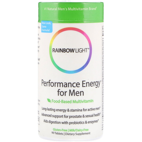 Rainbow Light, Leistung & Energie für Männer, Nahrungsbasiertes Multivitamin, 90 Tabletten