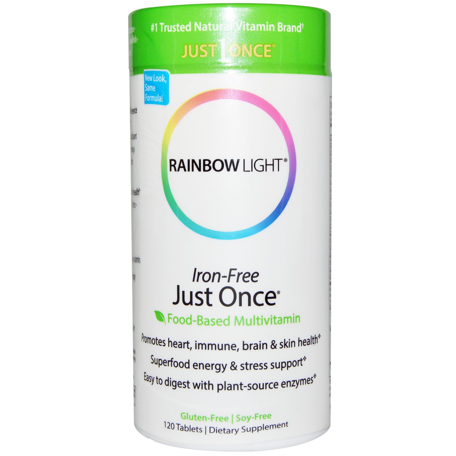 Rainbow Light, Just Once, пищевые мультивитамины, не содержащие железа, 120 таблеток