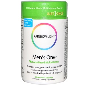 Rainbow Light, Только один раз, Men's One, поливитамин на пищевой основе, 30 таблеток