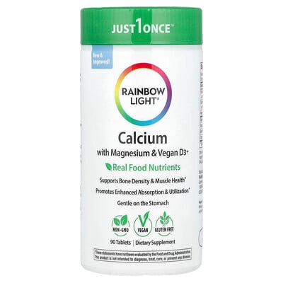 Product Image for Rainbow Light, Calcium with Magnesium & Vitamin D3+, 90 Tablets