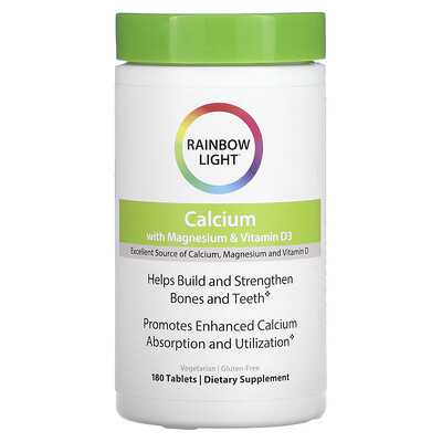 

Rainbow Light Calcium with Magnesium & Vitamin D3 180 Tablets