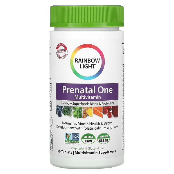 Rainbow Light, Prenatal One, пренатальные витамины, 90 таблеток