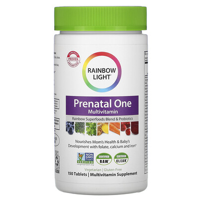 Rainbow Light Prenatal One, пренатальные мультивитамины, 150 таблеток