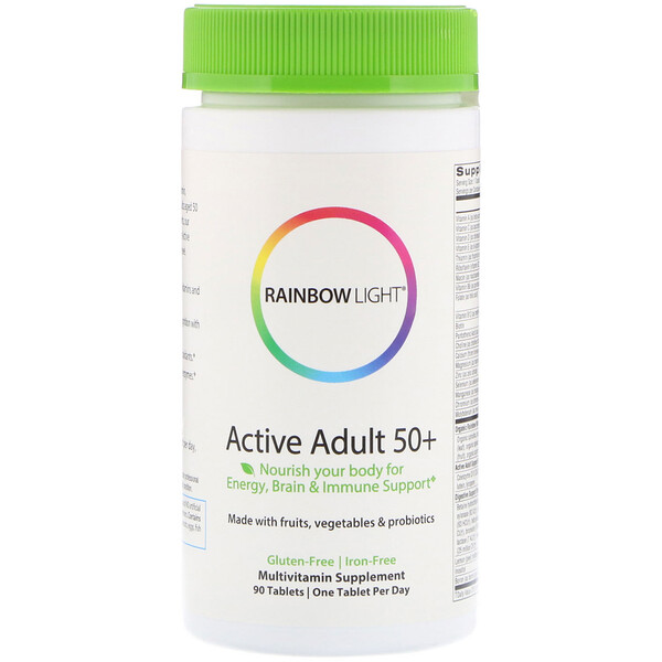 Rainbow Light, Active Adult 50+, мультивитамины для взрослых старше 50 лет, 90 таблеток