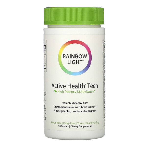 Rainbow Light, Active Health™ 青少年专用复合维生素营养片，90 片装