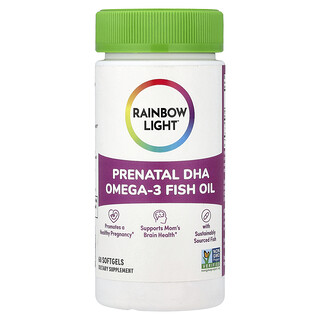 Rainbow Light, Aceite de pescado prenatal con omega-3 y DHA, 60 cápsulas blandas