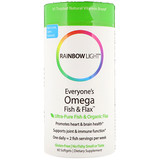 Rainbow Light, Омега-3 рыбий жир и льняное масло для всех, 60 капсул отзывы