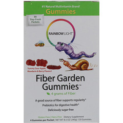 Fiber Garden Gummies, Sour Berry, Apple & Mandarin Flavors, 30 Packets, 4 Gummies (8 g) Each