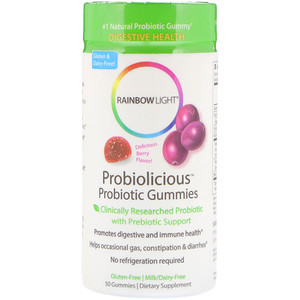 Раинбов Лигхт, Probiolicious Probiotic Gummies, Delicious Berry Flavor, 50 Gummies отзывы