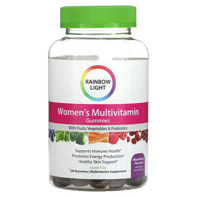 

Rainbow Light, Women's Multivitamin, Mixed Berry, 120 Gummies