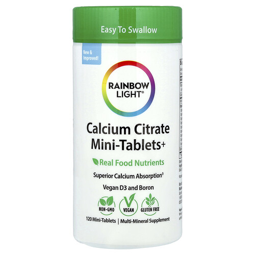 Rainbow Light Calcium Citrate Mini-Tablets+, 120 Mini-Tablets