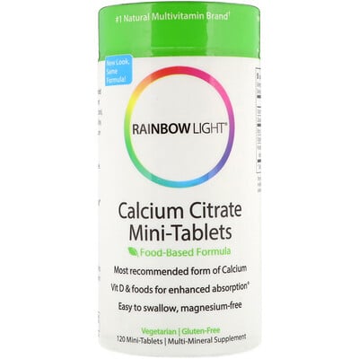 Rainbow Light Мини-таблетки цитрата кальция, 120 мини-таблеток