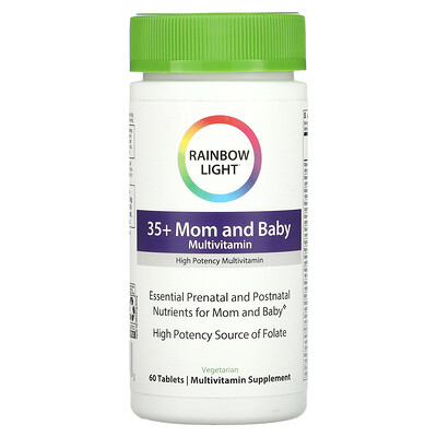 

Rainbow Light, Multivitamin, 35+ Mom and Baby, 60 Tablets