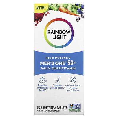 

Rainbow Light Men One 50+ Daily мультивитамины высокая эффективность 60 вегетарианских таблеток