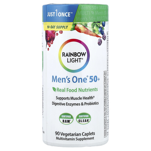 Rainbow Light Men's One® 50+, Real Food Nutrients, 90 Vegetarian Caplets